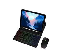 Étui en cuir pour iPad avec clavier et souris Bluetooth RGB Black iPad 10,2/10,5 pouces