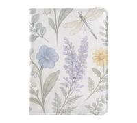 Étui en cuir pour passeport et carte de vaccin - Étui pour passeport - Étanche - Pour homme et femme, Aquarelle Floral Bleu, 1 size, Moderne