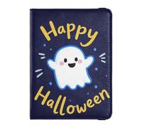 Étui en cuir pour passeport et carte de vaccin - Étui pour passeport - Étanche - Pour homme et femme, Joyeux Halloween dessin animé mignon fantôme blanc 11, 1 size, Moderne