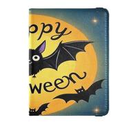 Étui en cuir pour passeport et carte de vaccin - Étui pour passeport - Étanche - Pour homme et femme, Joyeux Halloween dessin animé mignon noir bat111, 1 size, Moderne