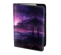 Étui en cuir pour passeport Galaxy Nature Voie lactée Atmosphère Planète Imprimé Écologique Cuir Véritable Essentiels de Voyage