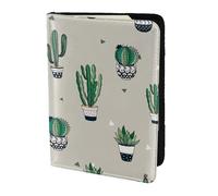 Étui en cuir pour passeport Motif cactus vert
