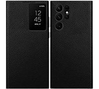 Etui en Cuir pour Samsung Galaxy S22 Ultra 5G. Veille/Réveille toi/Intelligent Coque/Couverture/Boîtier du Téléphone pour Samsung S22 Ultra - Noir