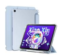 Étui en Cuir PU for Tablette Lenovo Tab P11 Pro 11,5 Pouces TB-J706 J716, Coque arrière Transparente avec Porte-Crayon(Sky-Blue)