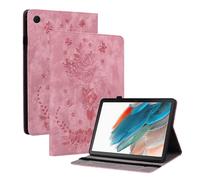Étui en cuir PU gaufré à motif papillon et rose pour Samsung Galaxy Tab A9+/A9Plus11, fermeture magnétique, support multi-angles, porte-stylet,