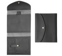 Étui en cuir PU pour ordinateur portable, design compact, pour étude, noir | Porte-documents, poches de rangement, durable, élégant, léger et portable pour le travail et l'étude