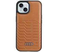 Étui en Cuir synthétique - AUDI - iPhone 15/14/13 - Marron - Rigide - Luxe