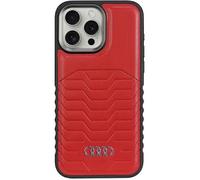 Étui en Cuir synthétique - AUDI - iPhone 15 Pro Max - Rouge - Rigide - Magnétique