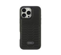 Étui en Cuir Synthétique - AUDI - iPhone 16 Pro Max - Compatible MagSafe - Coque Rigide - Noir