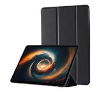 Étui en Cuir synthétique for Tablette Lenovo Tab M11 TB330FU 11 Pouces, Support Pliable en Trois Parties, Coque arrière en TPU Souple(Black)