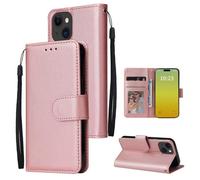 Étui en cuir synthétique - NOBRAND - iPhone 15 6.1"" - Or rose - Fermeture magnétique - Coque intérieure TPU antichoc