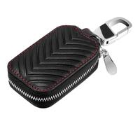 Étui en cuir véritable noir pour porte-clés de voiture intelligent, porte-monnaie pour clés de télécommande, pochette pour