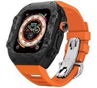 Étui en fibre de carbone et bracelet en caoutchouc ， pour une bande de caoutchouc à fluor ultra 49 mm ， pour la série Iwatch 8 7 6 5 4 SE 45 mm 44 mm Mise à niveau et modification