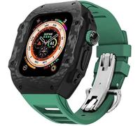 Étui en fibre de carbone et bracelet en caoutchouc ， pour une bande de caoutchouc à fluor ultra 49 mm ， pour la série Iwatch 8 7 6 5 4 SE 45 mm 44 mm Mise à niveau et modification