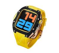 Étui en fibre de carbone pour bande 44 mm 45 mm sangle de caoutchouc à fluor pour la série Iwatch 7 6 5 4 SE ACCESSOIRES DE MODIFICATION DIY