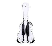 Étui en Fibre de Verre pour Guitare Om / 000 | Finition Blanche Brillante, Serrure TSA, poignée Cuir, intérieur Velours - Protection légère Premium
