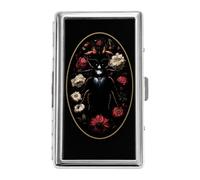 ÉtuI en métal Polyvalent Vintage, Portefeuille métal Design Art déco avec | Étui polyvalent pour cartes et espèces de style vintage, boîte pour cartes de visite, cartes de crédit, d'identité, noir 8
