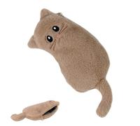 ❀ Étui en peluche en forme de chat mignon | Coque esthétique | Design chat 3D et finition tactile lisse, étui scolaire retainpencil case Teen Girls Boys Classroom College Office Travel Crayon, Kaki