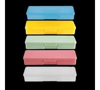 Étui en plastique pour le rangement des ongles avec plusieurs compartiments pour organiser les faux ongles, coupe-ongles, stylos et divers articles de nail art (blanc)