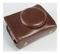 Etui en PU demi caméra avec dragonne café pour votre Canon PowerShot G7 X Mark III Café G