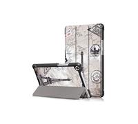 Etui en PU support triple motif imprimé tour eiffel et carte pour votre Huawei Honor Pad 5 8.0 pouces
