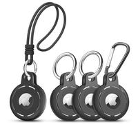 Étui En Silicone Airtags Pour Tracker Apple Airtag Le Noir Paquet De 4