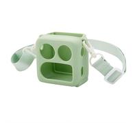 Étui en silicone antidérapant pour Yoto Mini - Housse de protection antichoc avec rangement pour cartes et bandoulière, étui étanche pour lecteur audio pour enfants, accès complet aux ports (Vert)