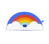 Étui en silicone bleu arc-en-ciel.