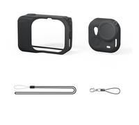 Étui en silicone, cache objectif, cordon pour Insta360 GO Ultra, caméra de sport extrême, coque de protection, cadre de transport, housse de protection, cage de protection (étui uniquement) (Noir)