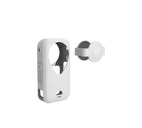 Étui en Silicone + Capuchon d'Objectif pour Insta360 X6 Manchon de Protection et Couvercle de Protection d'Objectif pour Caméra 360 X6 Coque de Boîtier Anti-Chute，White