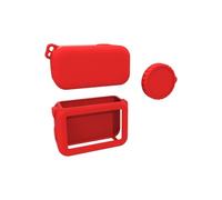 Étui en silicone compatible avec OSMO NANO, coque de protection pour boîtier d'appareil photo, cadre pour caméra d'action, housse pour caméra de sport avec cache-objectif (étui uniquement) (rouge)