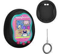 Étui en Silicone Compatible avec Tamagotchi Uni Virtual Coque de Protection avec Cordon de Doigt (Noir)