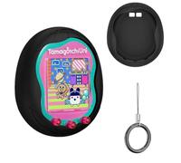 Étui en silicone compatible avec Tamagotchi Uni Virtual Pet Machine (2023), coque de protection pour Tamagotchi Uni avec cordon de doigt (noir)