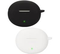 Étui En Silicone Compatible Oppo Enco Air4 Pro - Protection Anti-Chocs, Compatible Charge Sans Fil, Accès Au Port De Charge, Ultra-Fin - Lot De 2 (Noir/Blanc)