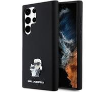 Silicone Karl & Choupette Metal Pin - Coque Samsung Galaxy S24 Ultra (noir)