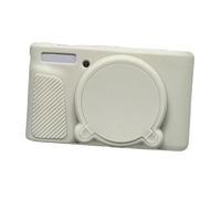 Étui en silicone pour appareil photo avec capuchon de protection d'objectif pour Canon SX740 SX730, manchon de protection antidérapant, housse en caoutchouc souple 11,5 x 4 x 6,5 cm, Beige, blanc, M