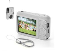 Étui en silicone pour appareil photo numérique Kodak PIXPRO FZ45 - Résistant aux chocs, antidérapant, avec dragonne, découpes précises, résistant à la poussière et aux rayures (gris)