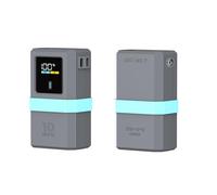 Etui en Silicone pour CUKTECH No.10 Mini Power Bank Fast Charger Anti-Lost Shockproof Protective Cover Sim Card Eject Pin Needle Storage Case USB C Cable (Gris)