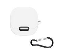 Etui en Silicone pour écouteurs sans Fil pour Anker Soundcore Liberty 4 NC Housse Antichoc pour écouteurs Etui de Protection avec Crochet Porte-clé Anti-poussière Housse Lavable (Blanc)