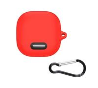 Etui en Silicone pour écouteurs sans Fil pour Anker Soundcore Liberty 4 NC Housse Antichoc pour écouteurs Etui de Protection avec Crochet Porte-clé Anti-poussière Housse Lavable (Rouge)