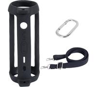 Étui en silicone pour enceinte portable JBL Flip 6 Bluetooth avec bandoulière - Noir