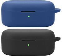 Étui En Silicone Pour Oppo Enco Buds2 Pro ¿ Compatible Recharge Sans Fil, Coque Anti-Choc Avec Mousqueton Et Motif 3d Mignon ¿ Noir/Bleu