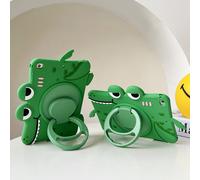 Étui en silicone pour tablette avec support rotatif à 360°, motif dinosaure, résistant aux chocs, protection intégrale des bords, compatible avec iPad (sans stylet) Kawaii iPad Mini 1/2/3(7.9-inch),iP