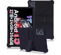 Étui en silicone pour tablette Blackview Tab 90 WiFi 11" avec couverture complète, anti-chocs, anti-rayures, support réglable, noir