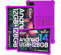 Étui en silicone pour tablette DOOGEE T40 11" avec couverture complète, anti-chocs, anti-rayures, support réglable, violet