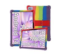 Étui en silicone pour tablette FEZAWIO F10 10,1" avec couverture complète, résistant aux chocs, anti-rayures, support réglable, et coque en silicone souple, arc-en-ciel