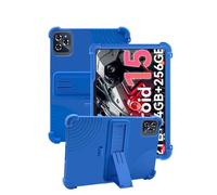 Étui en silicone pour tablette TABWEE W90 / T90 avec couverture complète, anti-chocs, anti-rayures, support réglable, bleu