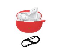 étui en silicone rouge pour bo?tier de charge d'écouteurs Bluetooth Oppo Enco Free 3 avec boucle -