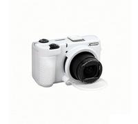 Étui en silicone souple pour appareil photo - Couleur blanche - Motif litchi - En caoutchouc - Protection pour appareil photo Canon PowerShot V1