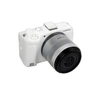 Étui en silicone souple pour appareil photo - Couleur blanche - Texture litchi - En caoutchouc - Avec griffe - Pour appareil photo Canon R50V